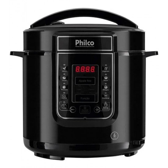 Panela Philco De Pressao 6 Litros Preta Digital Aco Inox